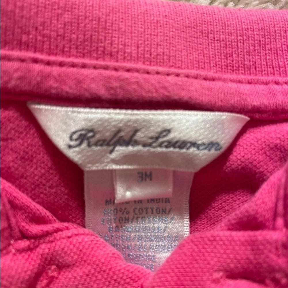 EUC Vintage Ralph Lauren Baby Girl Pink Ruffle Dress